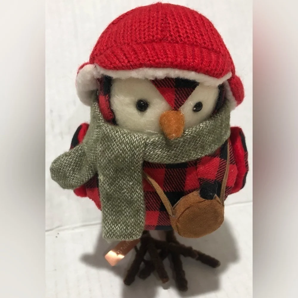 Target 2016 Wondershop Holiday Christmas Bird Styrofoam Scout green Scarf Plaid